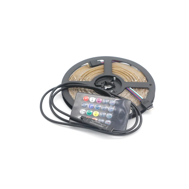 Smd 5v USB 2835 rgb 방수 led 스트립 24 키 ip30 ip65 컨트롤러 TV 배경 조명 데스크탑 장식 조명 0.5m -5m, ip65 컨트롤러
