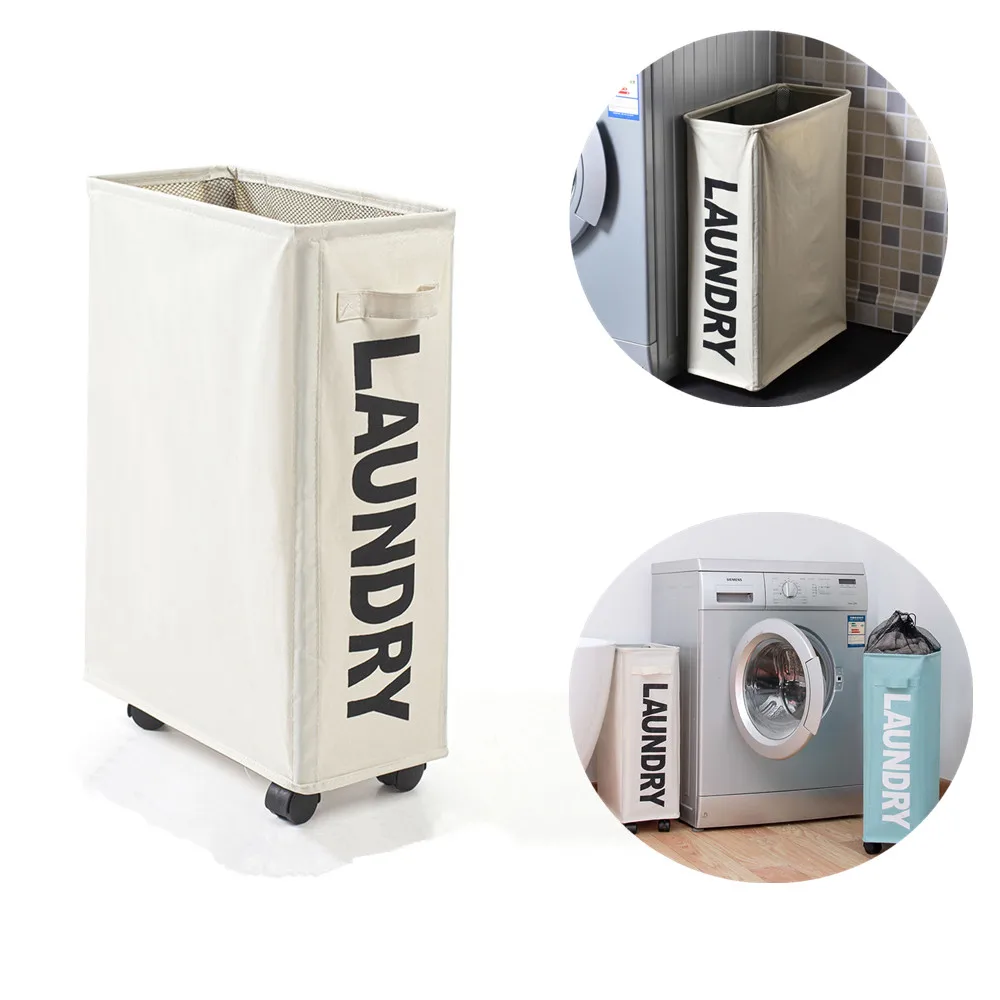Складная корзина для белья с колесами многофункциональная угловая грязного