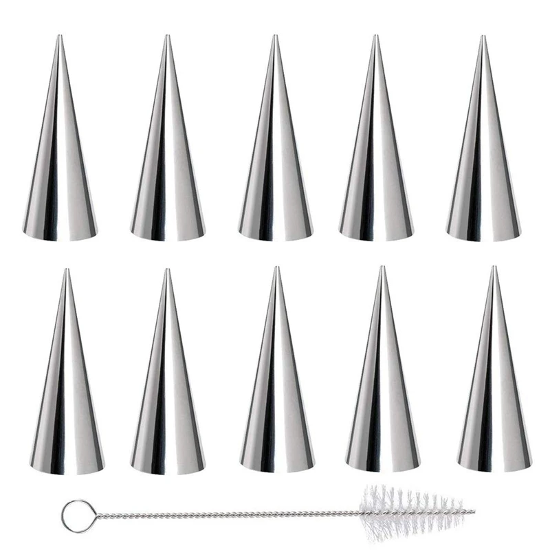 Cream Horn Molds Cannoli Forms Stainless Steel Non-Stick Baking Lady Lock Large Size Denmark Coil Croissant.Eam Mold Con |