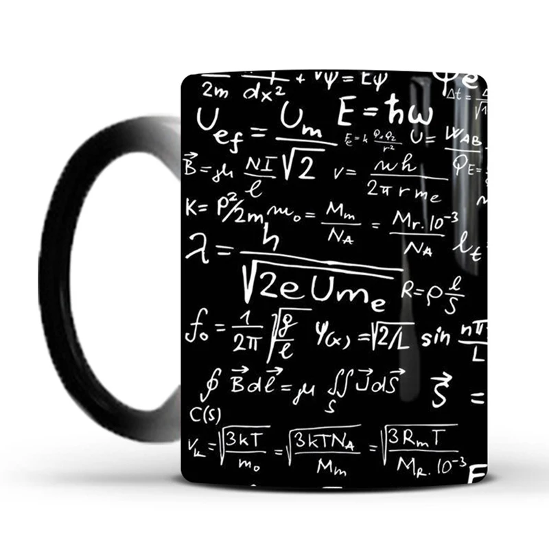 New Physical Mathematical Formula Color Change Mug Ceramic Cup Milk Tea Cup Coffee Mug Magic Mug Gift for Your Family Birthday