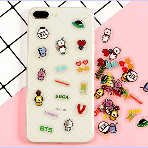 

80Pcs/Pack Korean K-Pop Star Stickers PVC Transparent Waterproof Journal Phone Decoration Scrapbooking Stickers Kawaii Adhesive