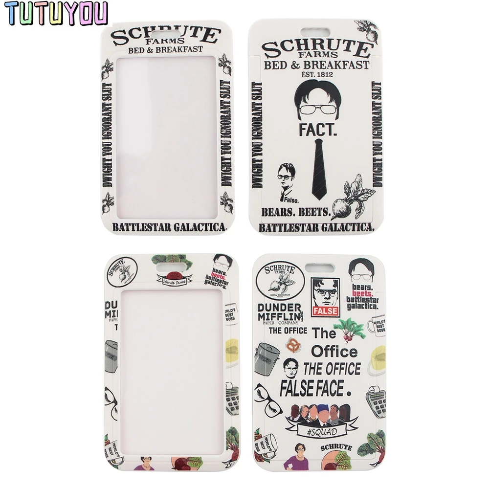 1pc PC2602 TV Show The Office Unisex Fashion Lanyards ID Badge Holder Bus Pass Case Cover Slip Bank Credit Card Holder