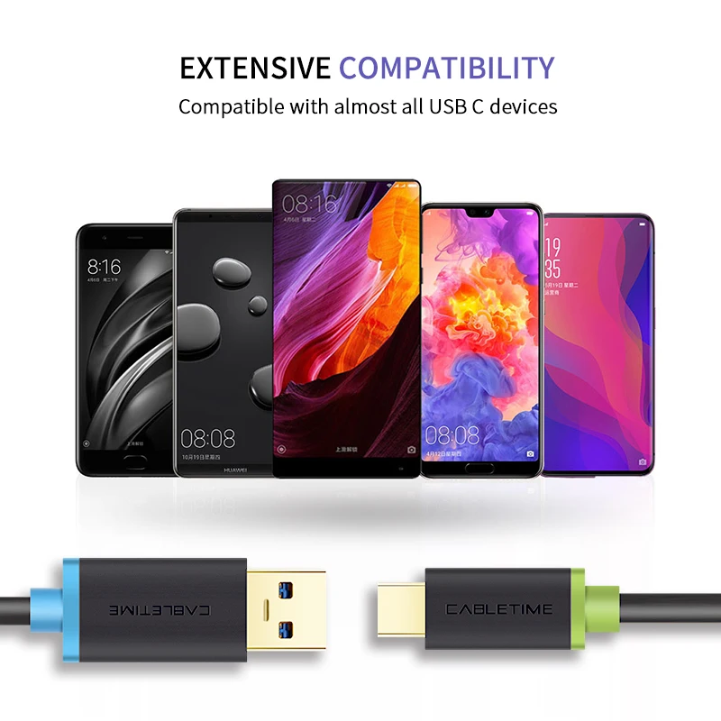 Кабель CABLETIME типа C USB 3 0 для xiaom Тип 3A кабель быстрой зарядки передвижной устройств