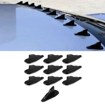 

Accessories Shark Fins Wing Set Car Auto Exterior 10Pcs Black Spoilers