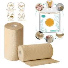 Wielokrotnego użytku papier bambusowy ręcznik ekologia przyjazny do prania w pralce gruby chłonny ręcznik papierowy wielokrotnego użytku arkusze akcesoria kuchenne tanie tanio Czyszczenie CN (pochodzenie) 70 Sheets range papier toilette toilet tissue paper toilet paper