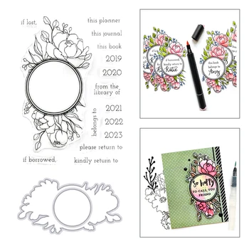 

2020 Hot Flower Circle Number Tag Metal Cutting Dies Foil and Clear Stamp For DIY Scrapbooking Paper Embossing Craft Card Making