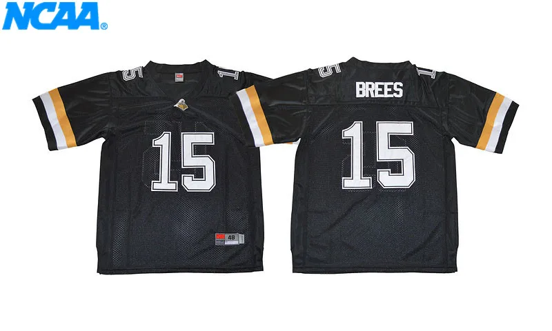 Новое поступление высокое качество Drew Brees#15 футболка колледжа Джерси S-XXXL