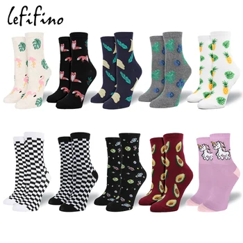 

Fashion Creative Women Socks Cute Funny Colorful Cotton Socks Flamingo Universe Planet Happy Socks Street Trend Harajuku Style