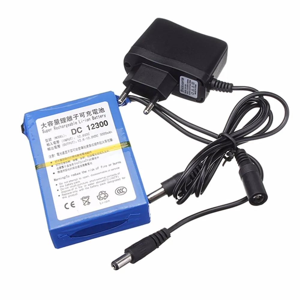 12V 3000mAh большой Ёмкость Перезаряжаемые литий-ионный аккумулятор для хранения Батарея подходит для контроля уровня сахара в крови с светодиодный светильник резервного копирования Мощность US/EU