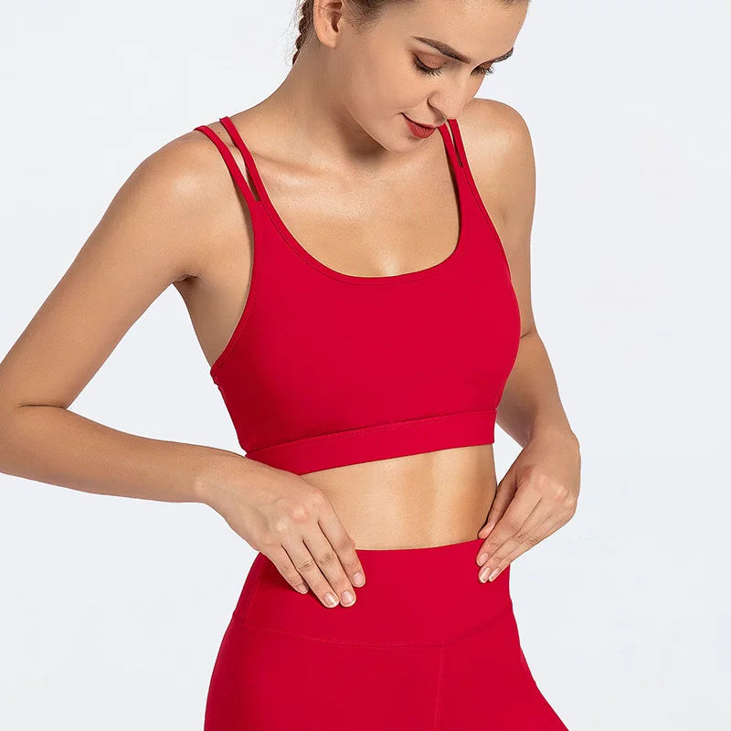 Women Fitness Yoga Sports Bra Womens Gym Workout Running Tank Top Athletic Vest Underwear Shockproof Push Up Sport Bra