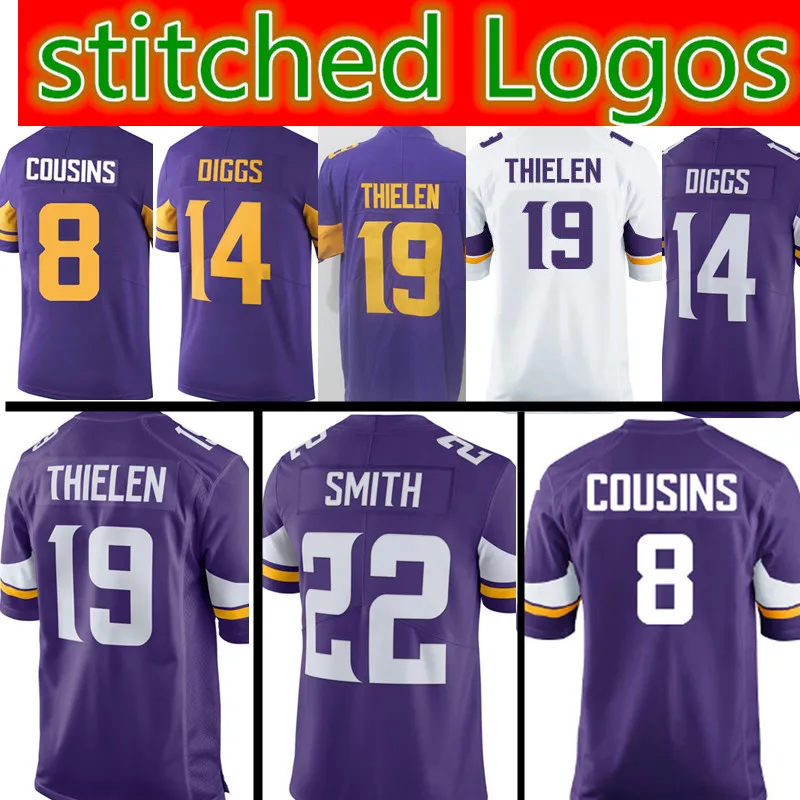 19 Adam thilen JERSEY 8 Kirk Cousins 22 HARRISON SMITH 14 Stefon Diggs 55 Anthony Barr 33 Dalvin Cook майки