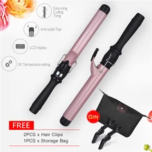 32 мм профессиональные электрические бигуди для волос керамический ролик Плойка для завивки волос инструмент для укладки волос с ЖК-дисплеем+ Бесплатный подарок 45