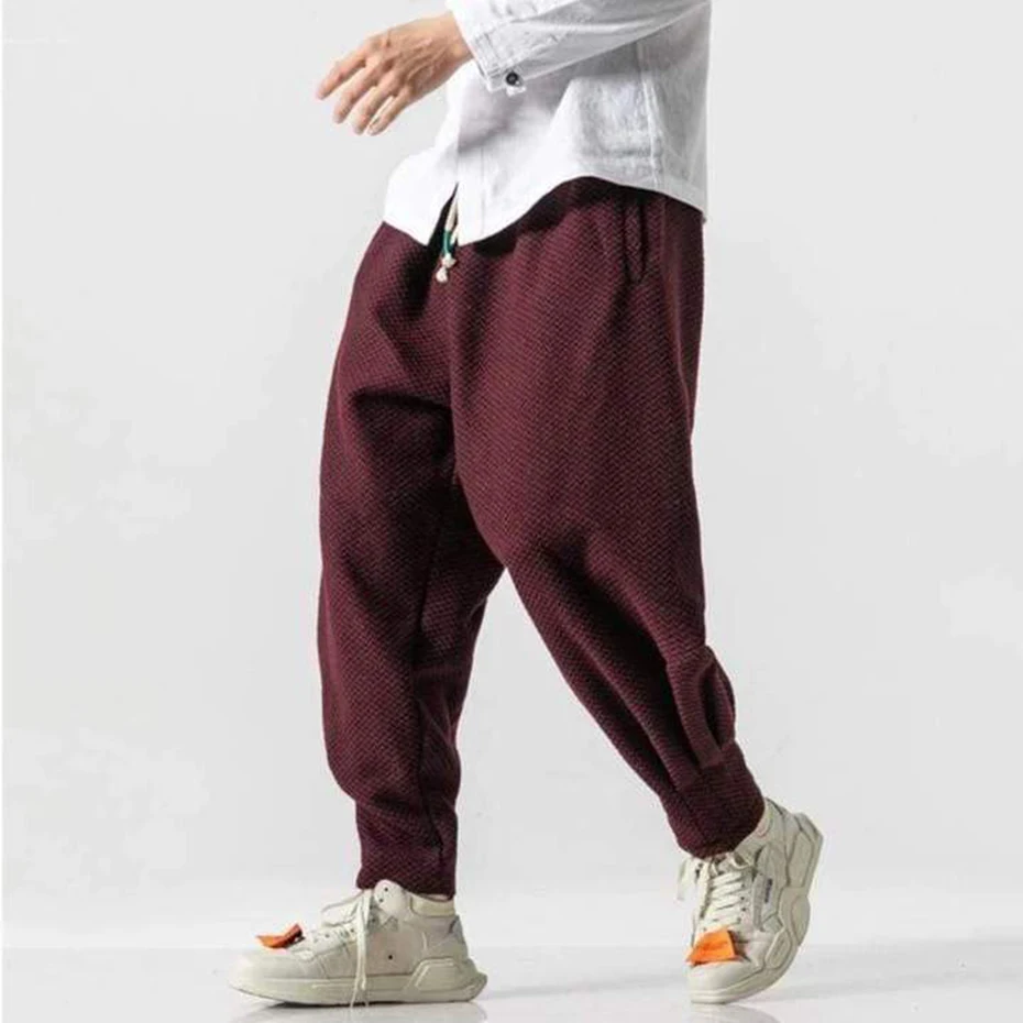 Harem Pants Men Thick Warm Autumn Winter Loose Casual Pants Oversized Streetwear Fashion Hip Hop Sweatpants Pencil Trousers 3