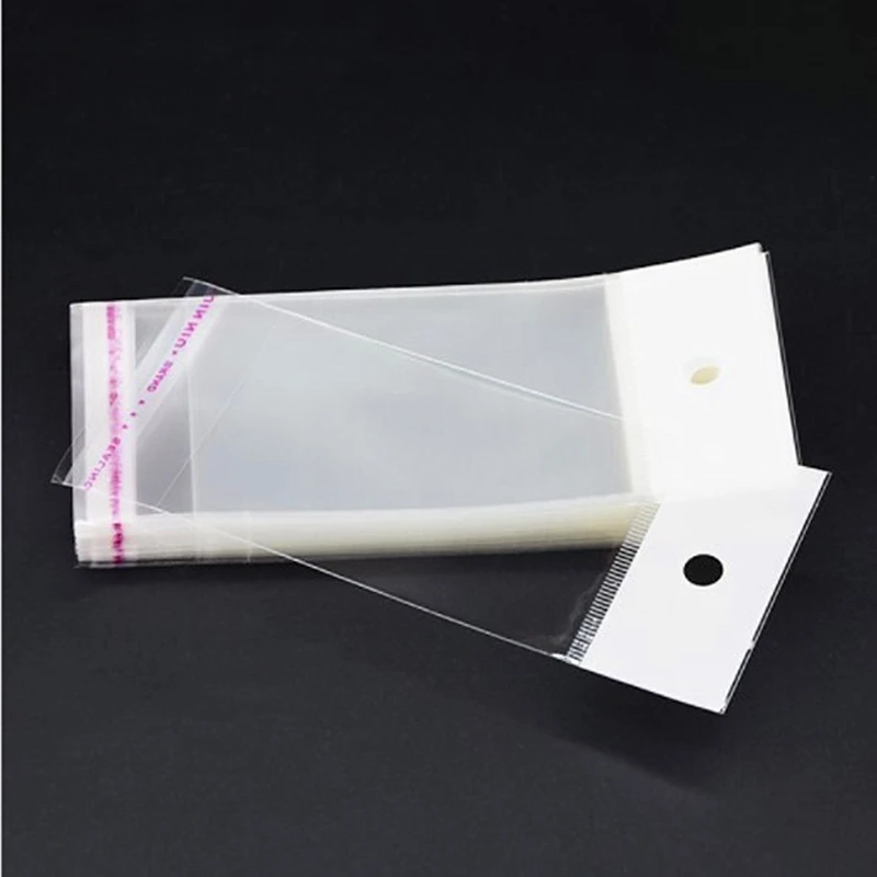 

INTEGRITY 5*12cm 5000pcs Wholesale Event Soft Clear Self Adhesive Seal Poly Package Bag Plastic Packaging Pouches With Hang Hole