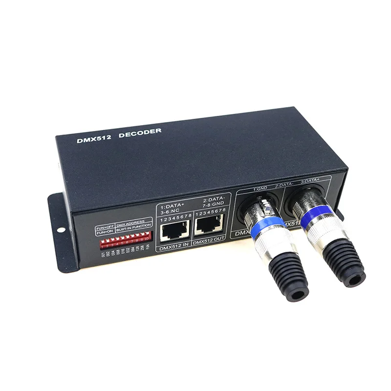 4CH 3CH DMX 512 декодер светодиодный контроллер, RGBW RGB светодиодный DMX512 декодер 3 4 канала* 8A для светодиодной полосы света DC 12-24 В