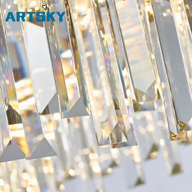 Modern Round Crystal Chandelier Lighting For Dining Room Bedroom LED Kitchen Light Luxury living room Chandeliers Fixtures