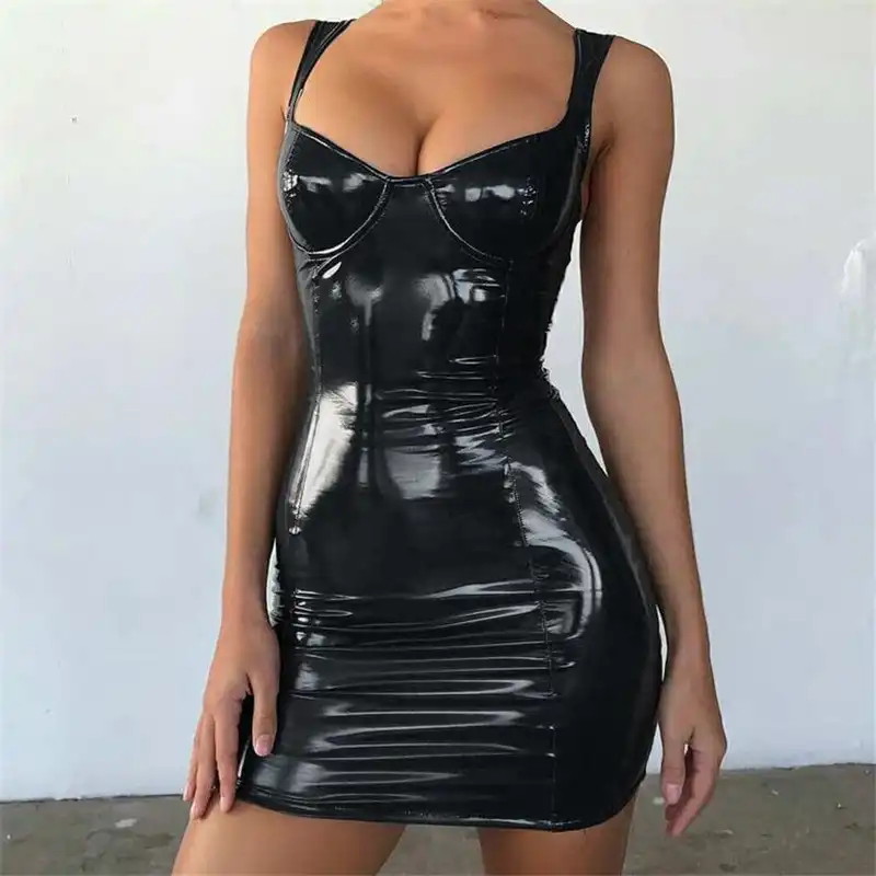 Bra Mini Dress Leotard Sleeveless Strap 