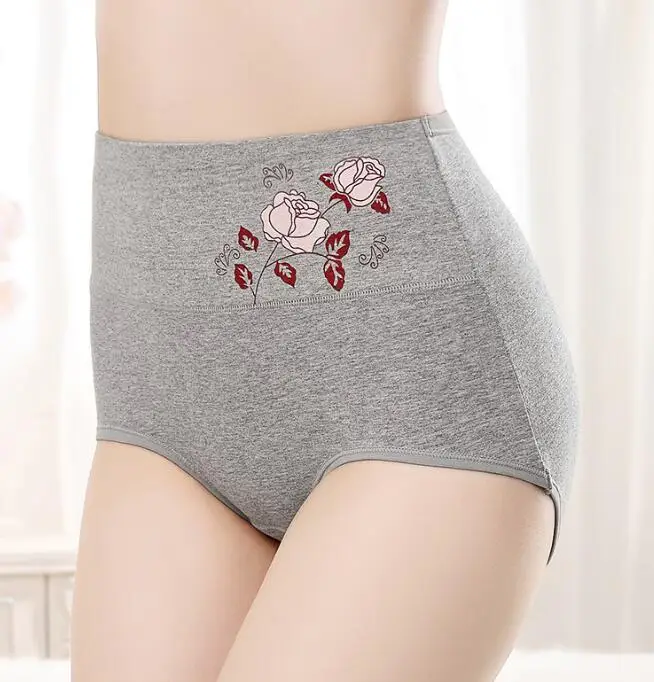 3PCS/lotPlus Size Underwear Woman high waist Women's Panties High Rise pure  Cotton Brief breathable Panty Underpants for ladies high waisted thong