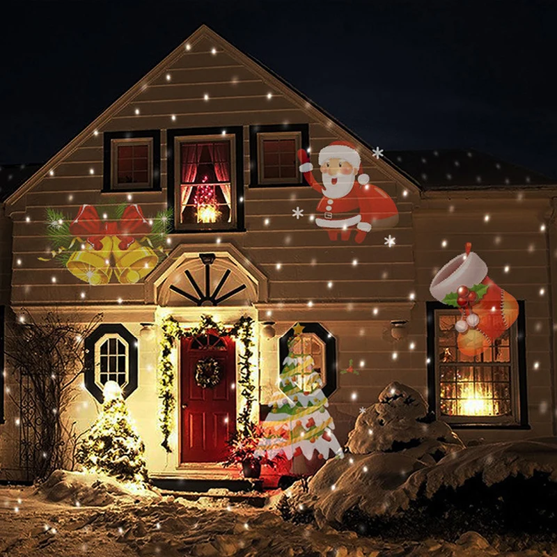 12 моделей Рождественский проектор свет снежинки Санта-Клаус Рождественский свет с проекцией для дома садовые украшения
