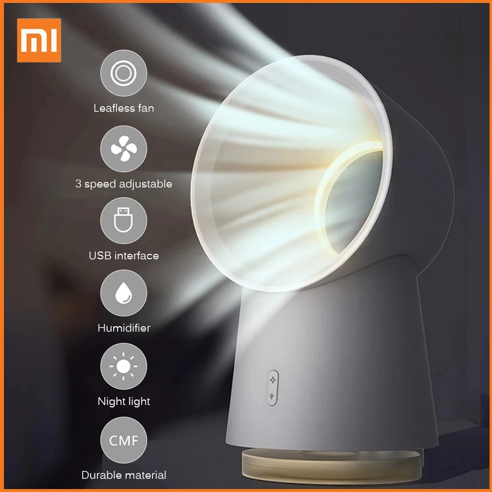 Настольный мини-вентилятор Xiaomi Mijia HL 3 в 1 с USB без лопасти охлаждающий вентилятор