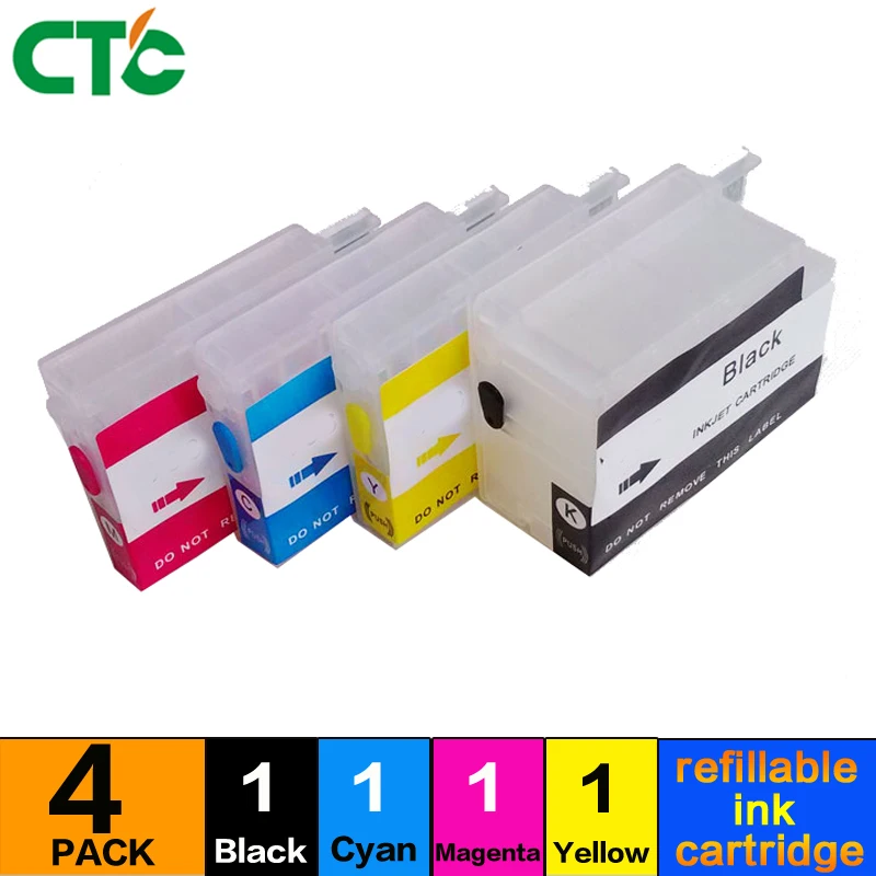 Empty Refillable Ink Cartridge For 932 BK M C Y 932XL Officejet 7110 7610 6600 6700 6100 7612 Printers With chip | Компьютеры и офис