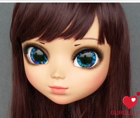 DM164) Милая девочка Смола половина головы кигуруми маска с BJD глаза в стиле японского аниме маска Лолиты кроссдресс кукла