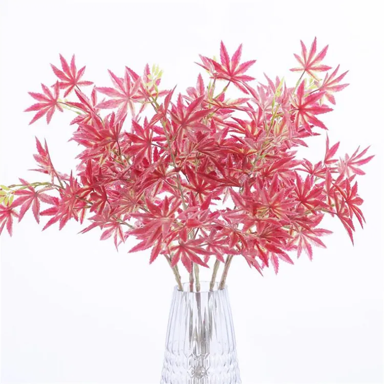 10Pcs Fake Maple Leaf Greenery(2 stems/piece) 22.83" Length Simulation Real Touch Maples or Wedding Home Decorative Artifi
