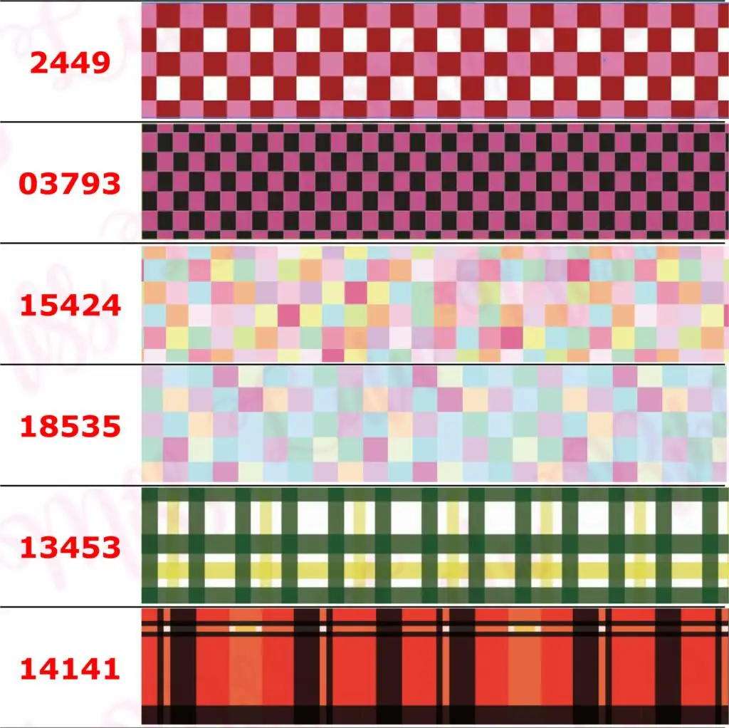16 мм-75 мм Геометрическая проверка серии с принтом корсаж/эластичная лента мультфильм градиент цвета DIY бантик для волос 50 ярдов/рулон