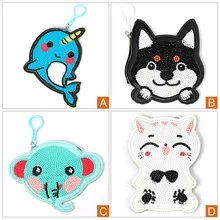 Obraz diamentowy DIY wisiorek diament brelok portmonetka śliczne pełna wiertła specjalny kształt diament malarstwo zestawy dla torebka wisiorek(China)