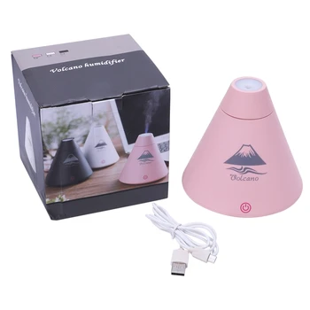 

Creative Volcano Style USB Ultrasonic Humidifier with Colorful Led Light Essential Oil Aroma Diffuser Auto Off