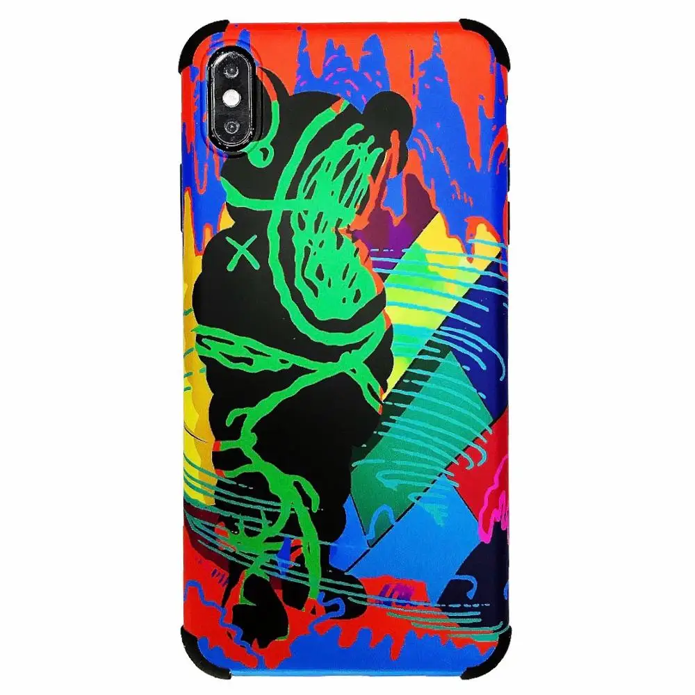 

Kaws Jay ins Apple X MAX XS XR Mobile Shell Couple iphone6S 7 8 7S 8plus Four Corners Anti-fall Silicone Cover