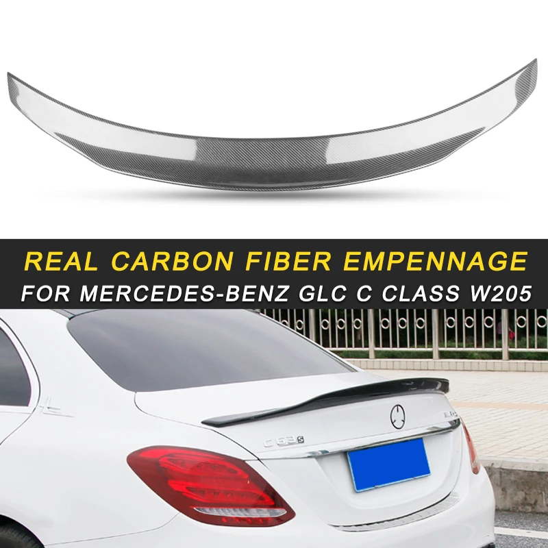 

For Mercedes Benz C Class W205 2016-2019 Car Rear Trunk Spoiler Lip Tail Wing Cover Frame Sticker Exterior Accessories