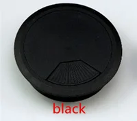 black 2 шт., 50 мм, АБС-пластик, отверстие для кабеля, круглый стол, кабельная втулка для компьютерного стола, защита провода, органайзер, мебельная фурнитура - Цвет: black