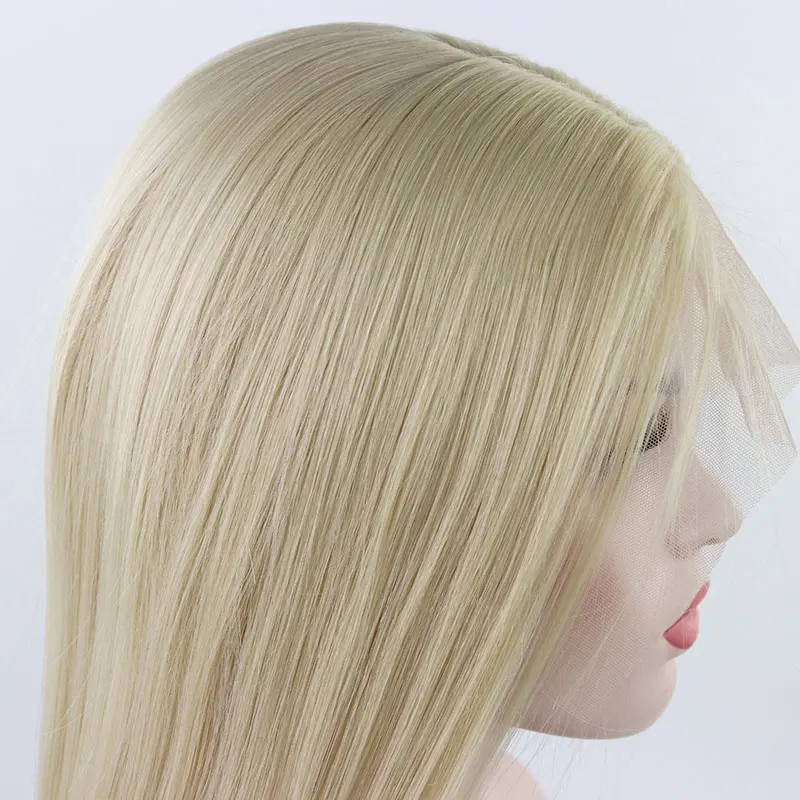 BM honey Blonde прямой 13*6 большой синтетический кружевной передний парик термостойкие волокна волос Средняя часть с детскими волосами для женщин