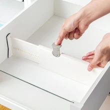 Séparateur de tiroirs de rangement réglable, support rétractable en plastique, cloison de rangement domestique pour vêtements et cuisine