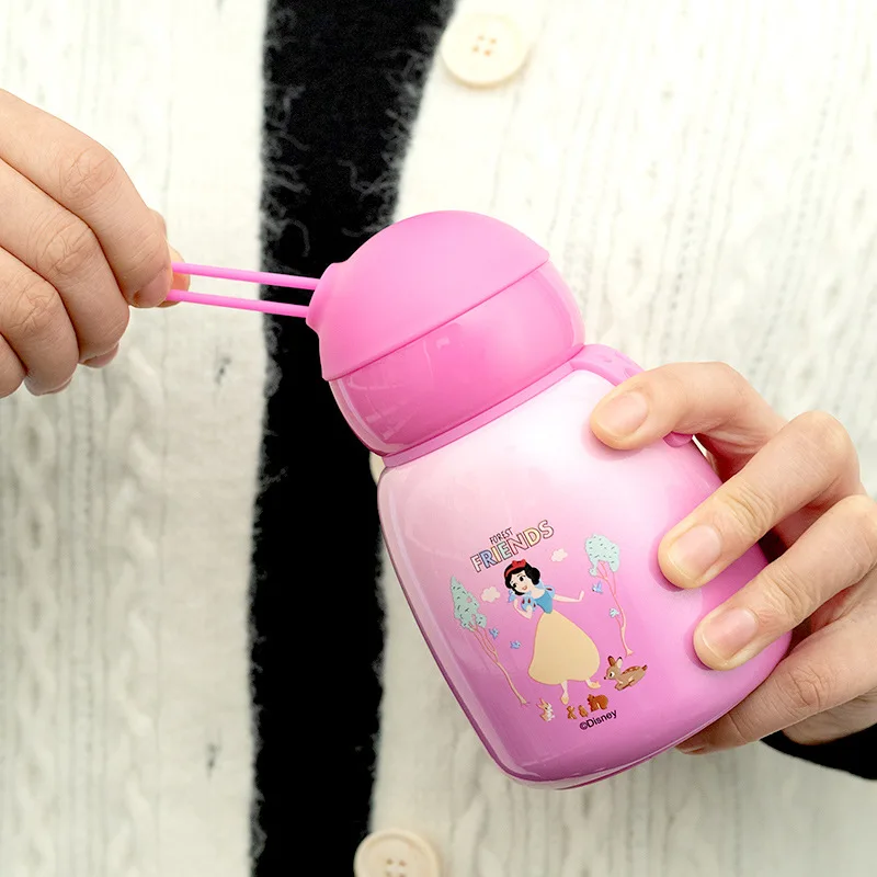 

Genuine Disney Creative Cartoon Cute Big Belly Cup 316 Stainless Steel Insulated Cup Silica Gel Rope Holding Portable Water Bott
