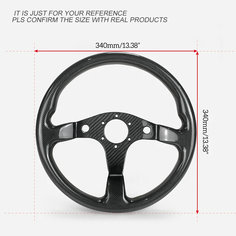 Ceny EPR uniwersalny pasuje do Civic Supra BRZ GT86 FT86 MX5 GTS S typ włókna węglowego płaskiego KIEROWNICA (340mm średnica, 6 śrub 70mm spójność polityki na rzecz rozwoju)