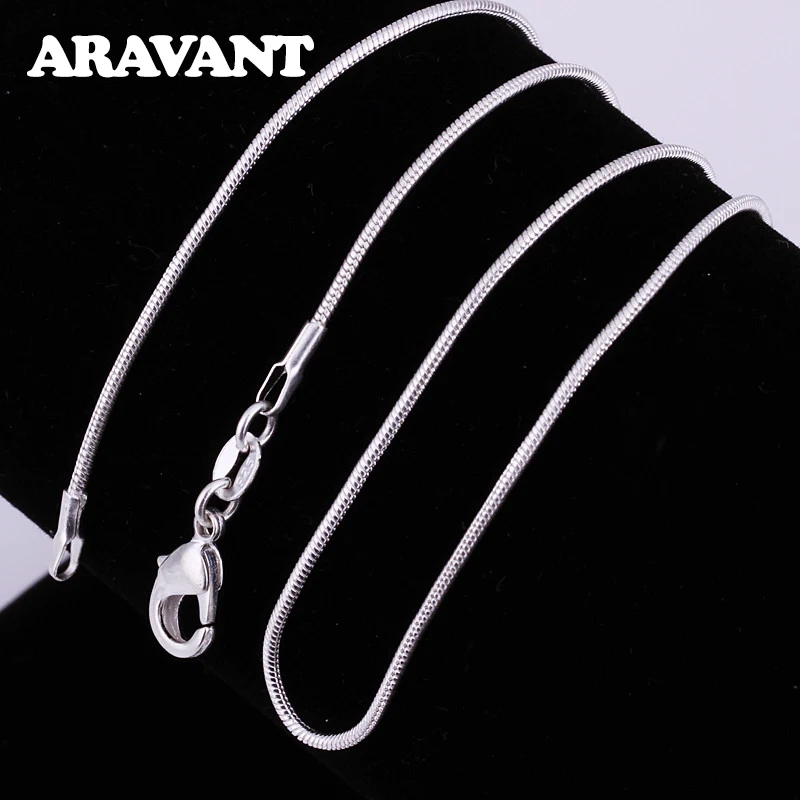 

Hot Sale 925 Silver High Quality 1MM Snake Chains Women Fashion Necklaces Jewelry Gift