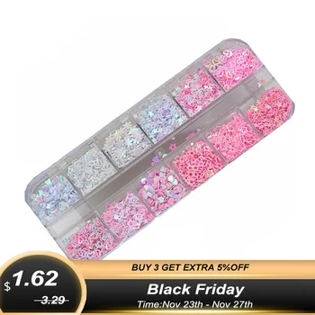 

Sequins Holographic Holo Love Star Pink White Nail Body Art Glitter Box Sequin Nails Paillette Flakes Decoration Manicure Tools