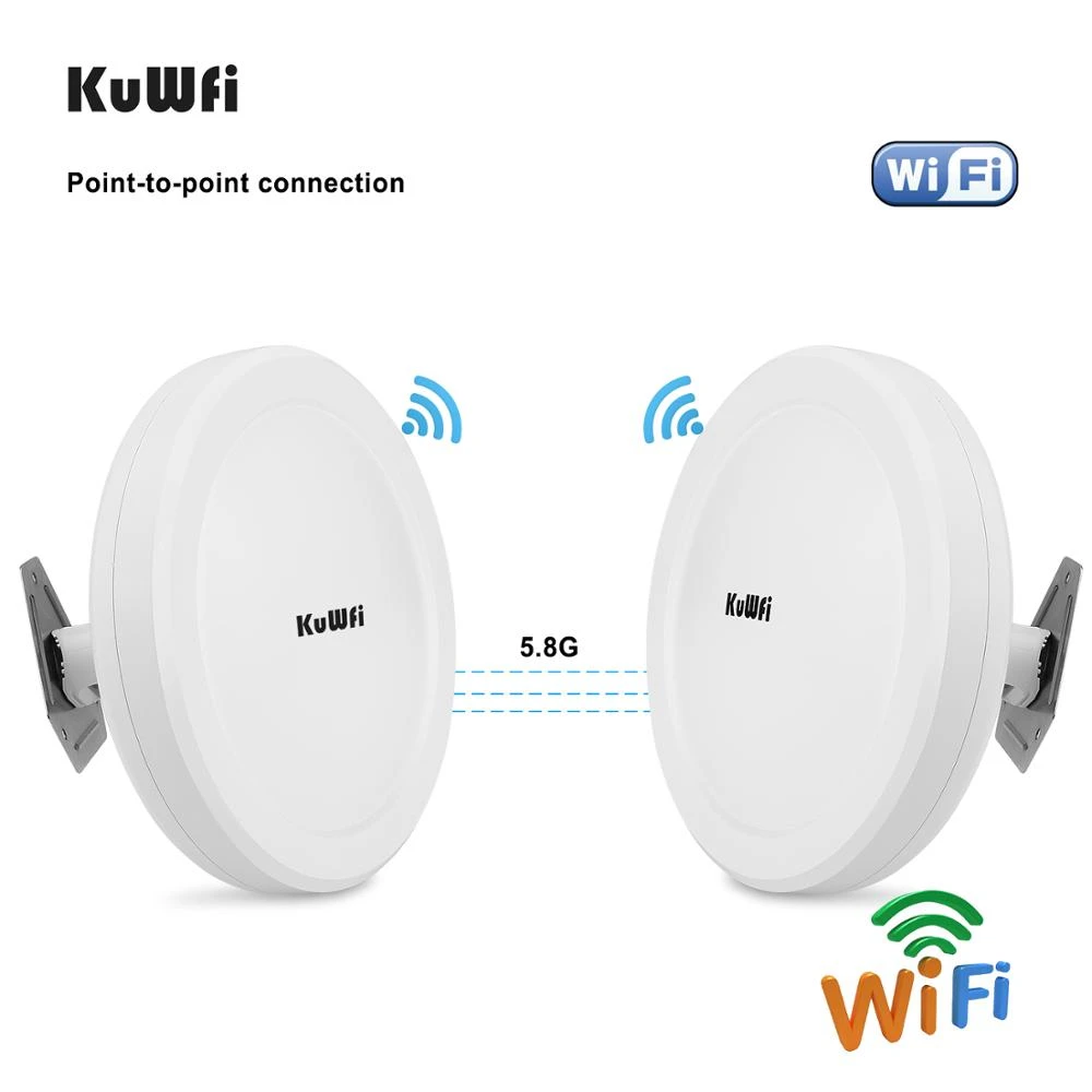 KuWFi Long-Range 11ac Outdoor Access Point/Wireless Bridge High Speeds & Optimal Bandwidth at Extended Point-to-Point Ranges whole house wifi signal booster