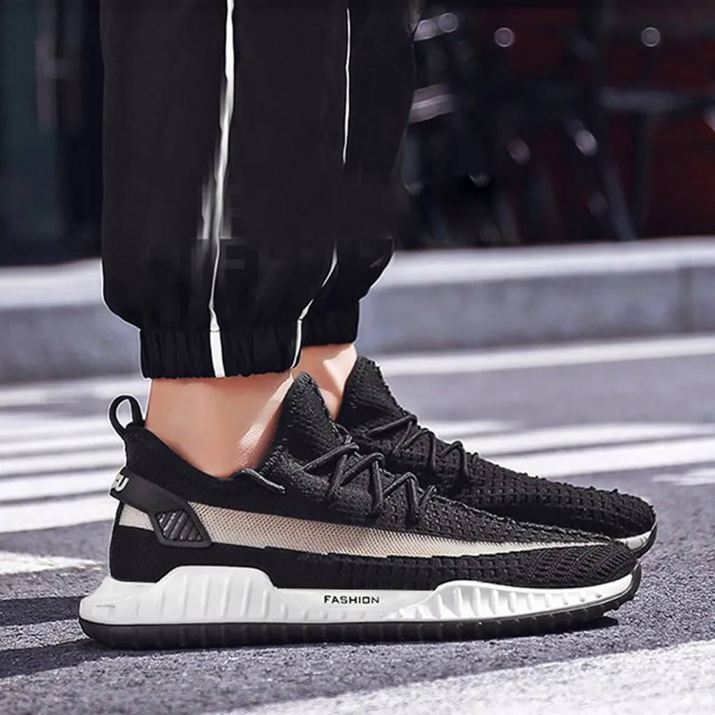 Hot Sale Running Shoes Summer Men Flying Weave Athletic Trainers Breathable Walking Sports Shoes Men Outdoor Sneakers