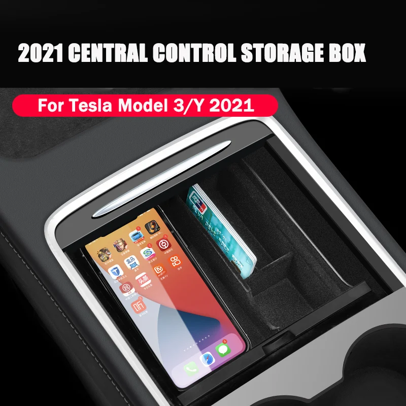 Organizer per bracciolo nascosto e portaoggetti per console centrale Tesla Model 3 Model Y 