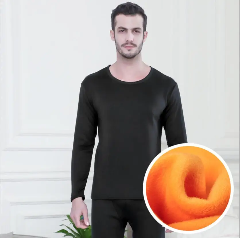 underwear winter Зимнее термобелье с длинным рукавом Ropa Termica плюс бархатная Толстая термо Одежда Нижнее белье костюм Мужская теплая одежда Heattech Топ - Цвет: underwear winter