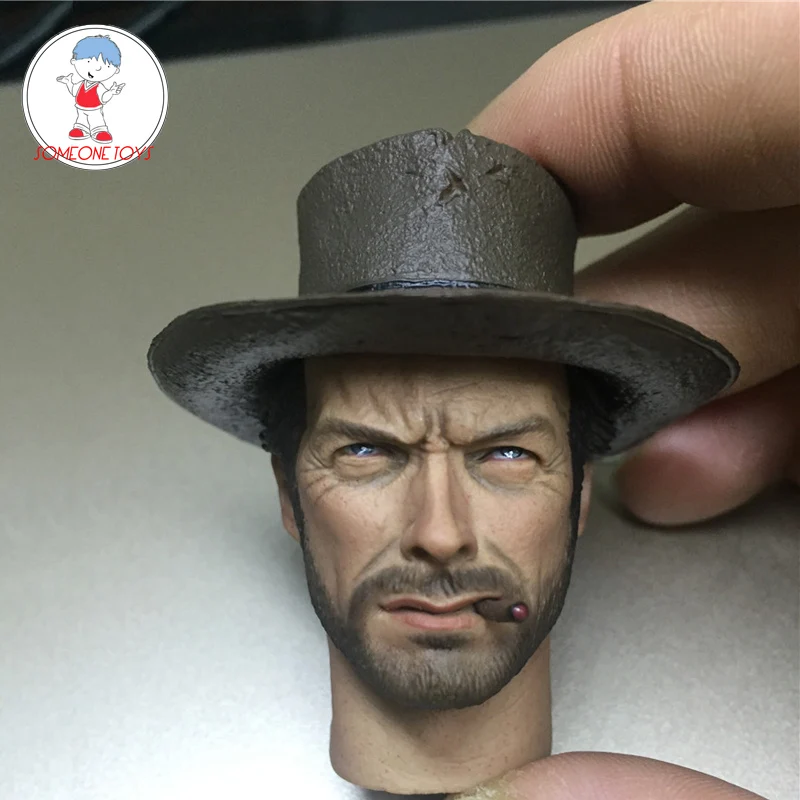 1/6 масштаб Клинт Eastwood ковбойская голова с шляпой модель сигары для 12 дюймовых