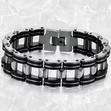 Панк персональный из нержавеющей стали Байкер мужской браслет звено цепи мотоцикл велосипед цепи браслеты ювелирные изделия