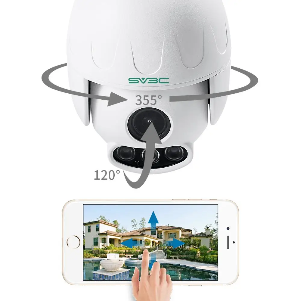 SV3C SD5W-1080PS-HX HD1080P 5 x Зум Водонепроницаемая ip-камера 165FT ночная версия 355 градусов домашняя PTZ wi-fi беспроводной монитор для камеры