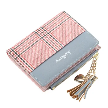 

New Women Small Wallets Fashion Ladies Leather Tassel Purse Short Zipper Coin Bag Women's Simple Clutch Card Holder Money Wallet