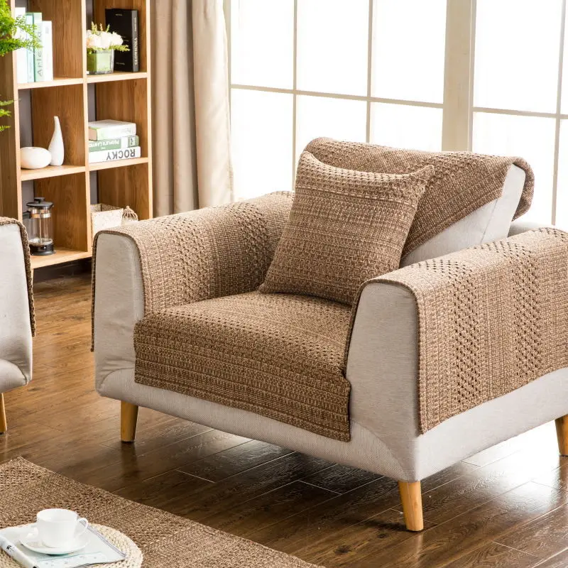 

Thicken Cotton Linens Fabric Sofa Cover Retro Simple Slip Resistant Couch Cover Home European Sofa Towel For Living Room Decor