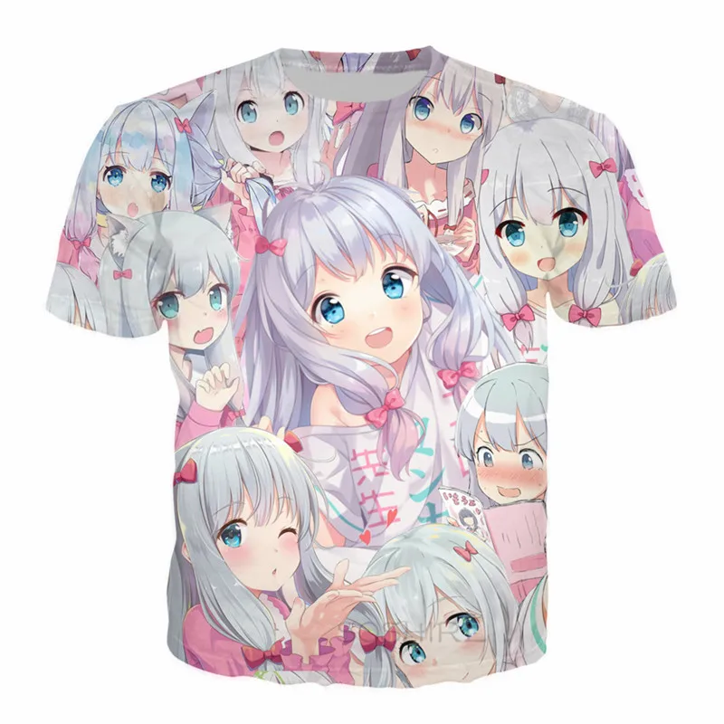 SOSHIRL Kawaii Anime Girl футболка Izumi Sagiri 90 х розовая забавная женская летняя уличная одежда