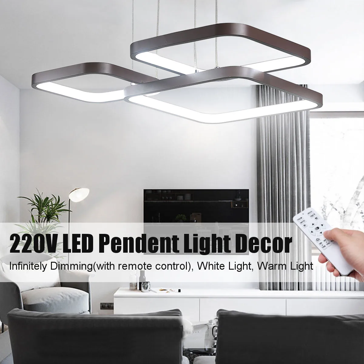

Dimmable Remote Control Pendant Light LED Aluminum Alloy PVC Pendant Lamp Bedroom Fixture Home Living Room Decoration 220V 40W